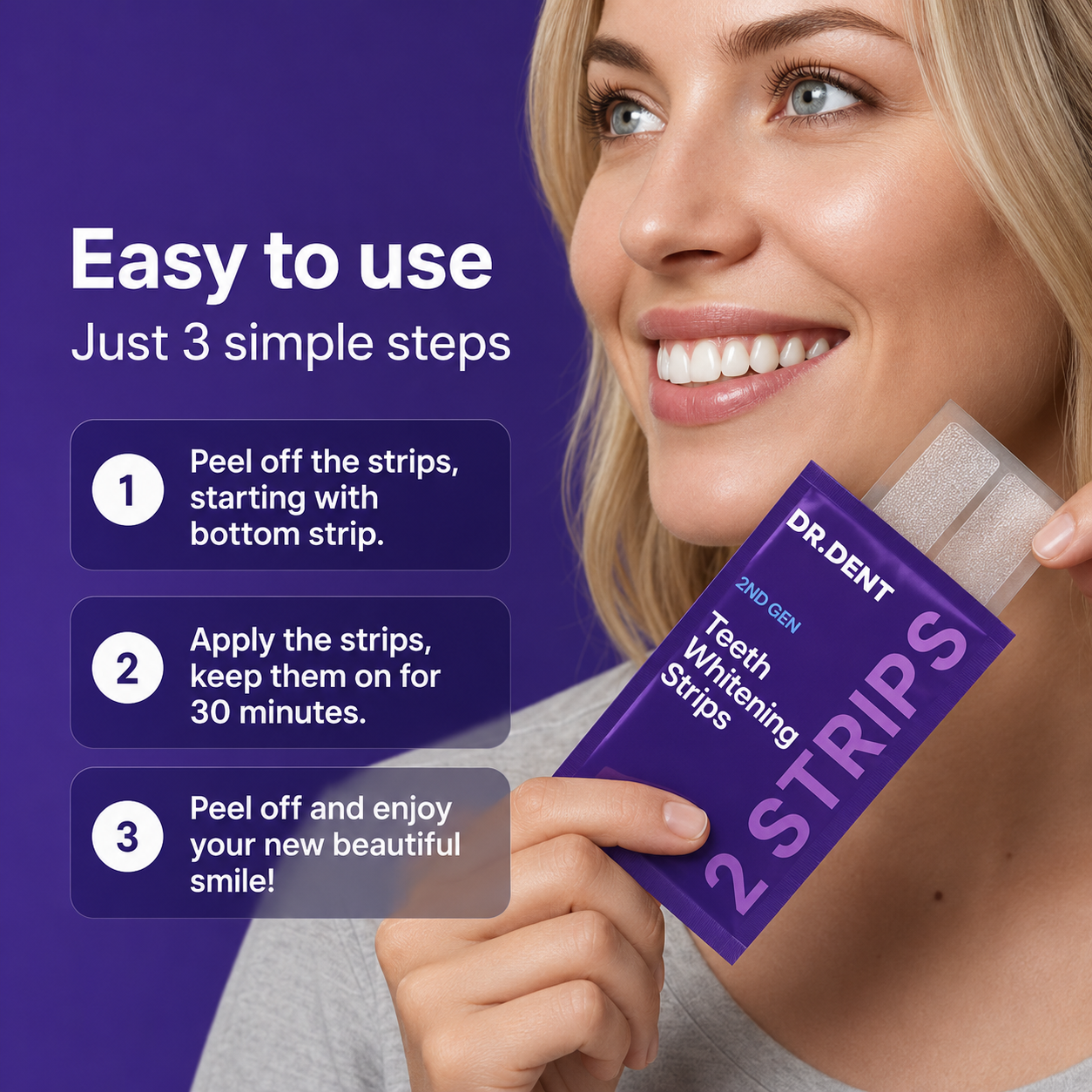 OWHITE TEETH WHITENING STRIPS