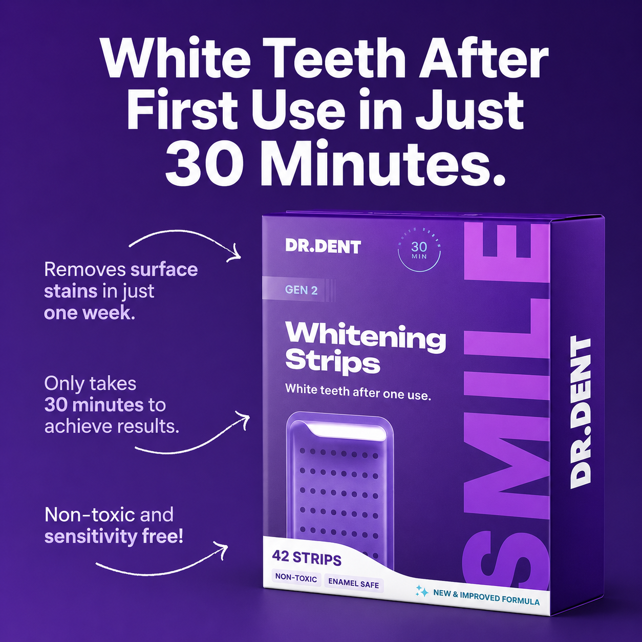 OWHITE TEETH WHITENING STRIPS